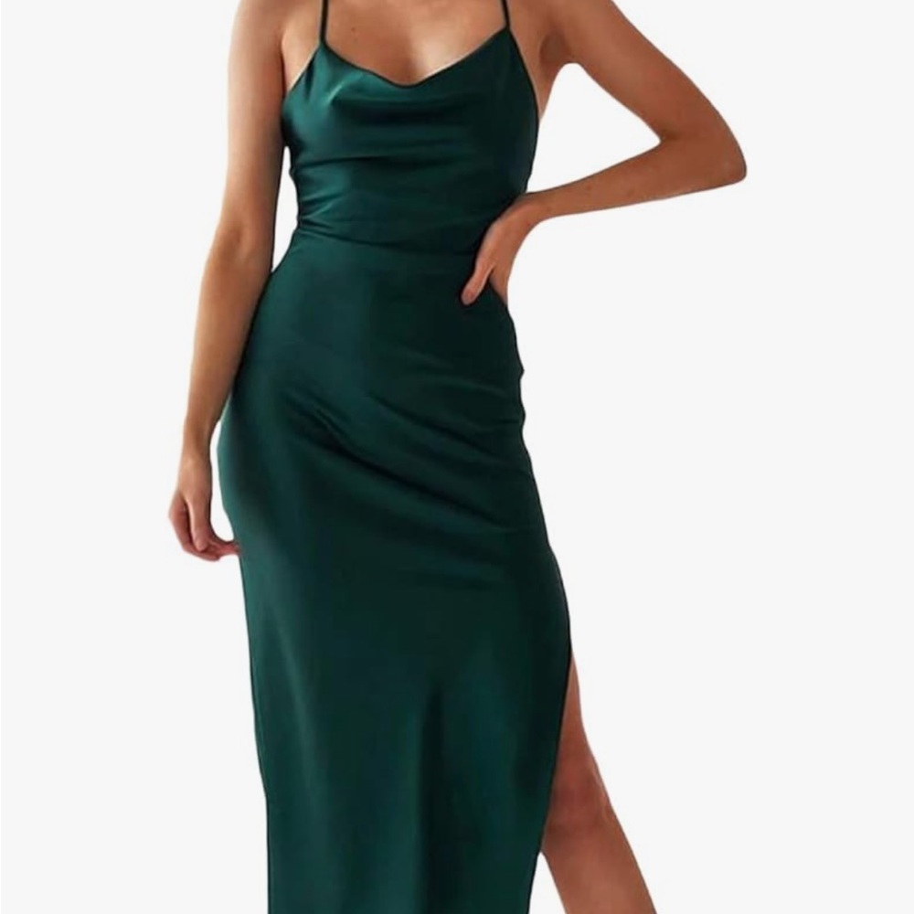 Elegant Teal Slip Dress